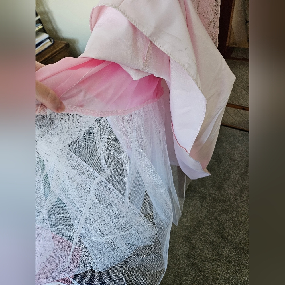 Unbranded Unsized Strapless Light Pink Maxi Prom Dress with Cequins on Mesh - Picture 12 of 12